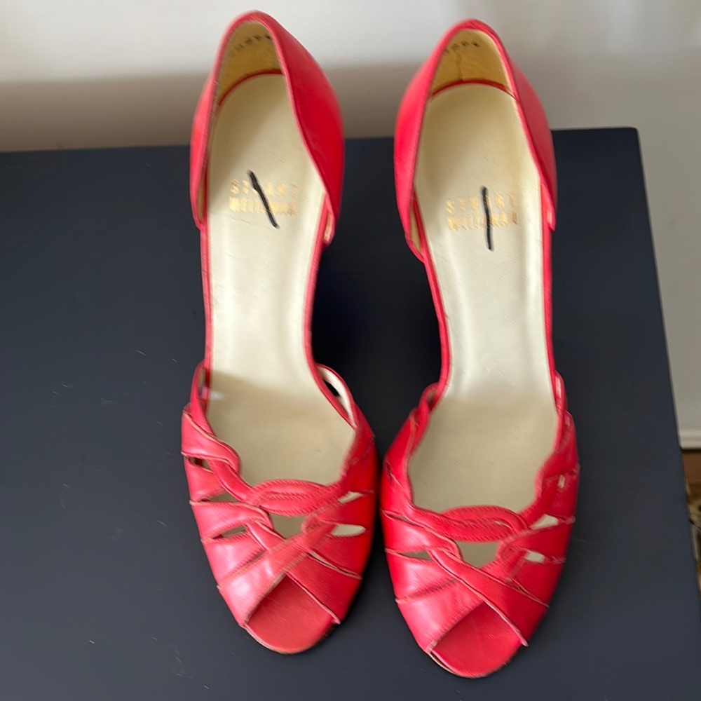 NWT Stuart Weitzman leather heals dark pink